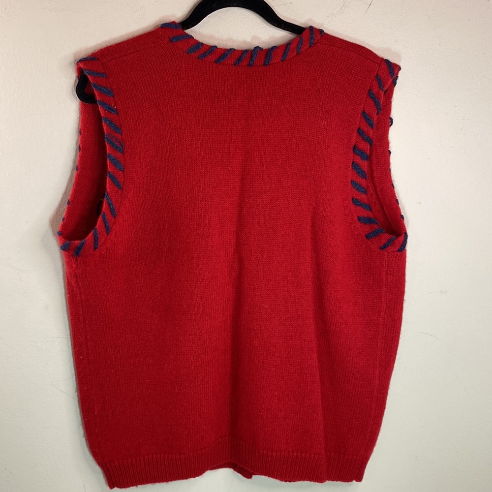 Vintage 1993 Susan Scottie Dog Shetland Wool Argyle Sweater Vest - Picture 8 of 10